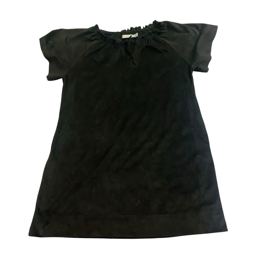 209 Wst 38 Black Faux Suede Tunic Dress